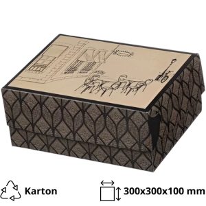 Kutija s poklopcem za desert 30x30x10 cm STREET BOX [8 kom/pak]