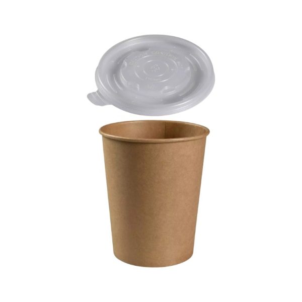 Posuda papirnata 1000 ml d=115 mm h=136 mm, kraft, za poklopcem, 50 kom (komplet)