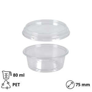 Posuda za umake za poklopcem PET 80 ml, 100 kom (komplet)