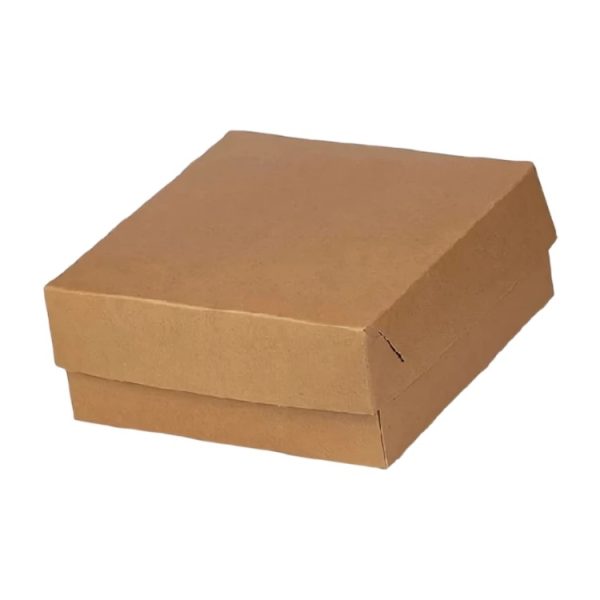 Kutija s poklopcem za desert 19×14.5×8 cm KRAFT (unutarnja metalizirana PET) [6 kom/pak]