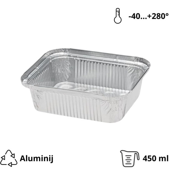 Alu posuda 450 ml 146x121x40 mm 100 kom