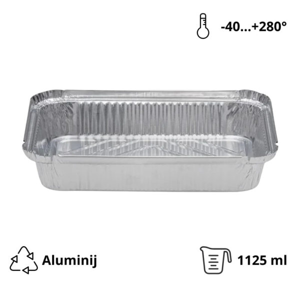 Alu posuda 1125 ml 247x147x45 mm 100 kom