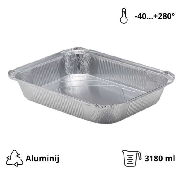 Alu posuda 3180 ml 322x260x50 mm 100 kom