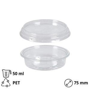 Posuda za umake za poklopcem PET 50 ml, 100 kom (komplet)