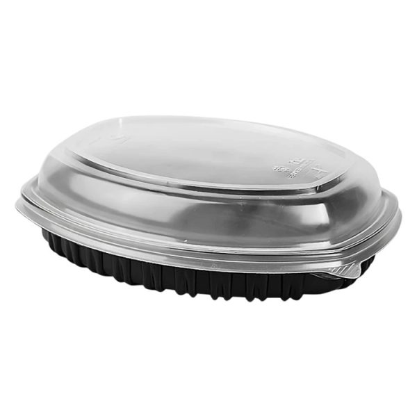 Posuda PP 1450 ml 257х202×37 mm crna, za poklopcem, 70 kom (komplet)