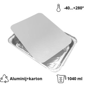 Alu posuda s pokrovom 1040 ml 225х175х35 mm (komplet)