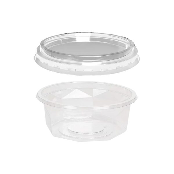 Posuda PET 250 ml d=116 mm h=45 mm prozirna za poklopcem,100 kom (komplet)