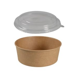 Posoda papirnata 1100 (1300) ml d=190 mm h=66 mm, kraft, za poklopcem, 50 kom (komplet)