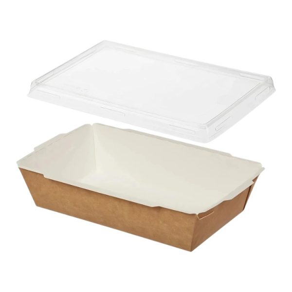 Papirnata posuda 750 ml 150х100х45 mm kraft za poklopcem, 50 kom (komplet)