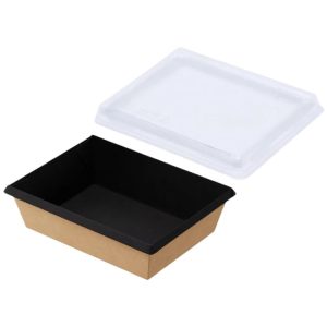 Papirnata posuda OneClick Bottom 500/bBLACK (art.OCbot500/bBL) za poklopcem (komplet)