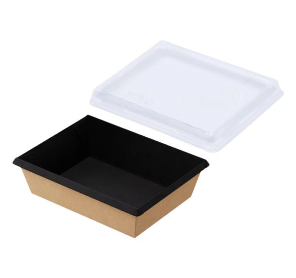 Papirnata posuda OneClick Bottom 500/bBLACK (art.OCbot500/bBL) za poklopcem (komplet)