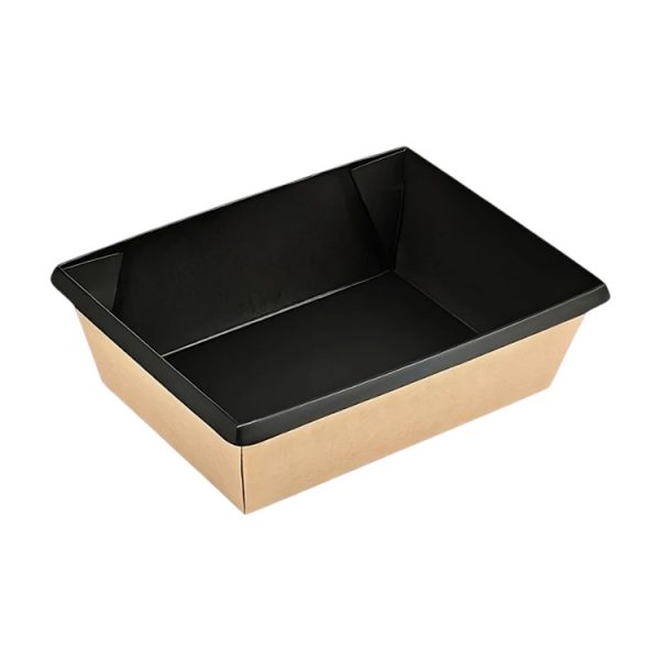 Papirnata posuda OneClick 400 ml, 100х135x45mm, kraft/crna, bez poklopca 50 kom