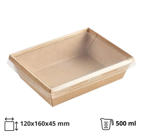 Papirnata posuda OneClick Bottom 500/b za poklopcem (komplet)