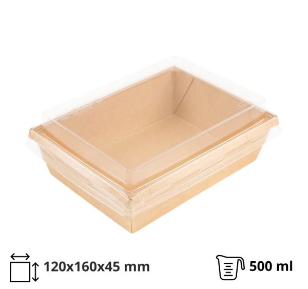 Papirnata posuda OneClick Bottom 500/b za poklopcem (komplet)