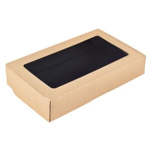 Papirnata posuda s prozorom OneBox 1000 ml 200x120x40 mm crna 25 kom