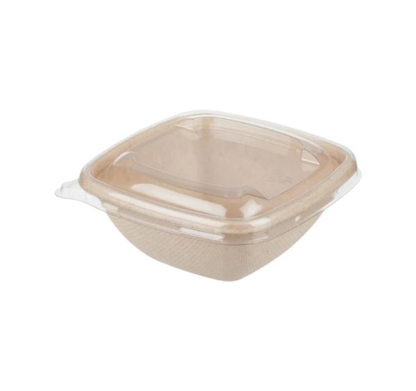 Posuda PULP Sabert 375 ml 130x130x50 mm kraft za poklopcem, 50 kom (komplet)