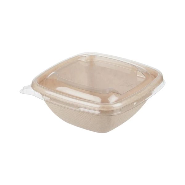 Posuda PULP Sabert 375 ml 130x130x50 mm kraft za poklopcem, 50 kom (komplet)