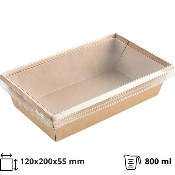 Posuda 800 ml, craft, 120*200*55mm za poklopcem, 50 kom (komplet)