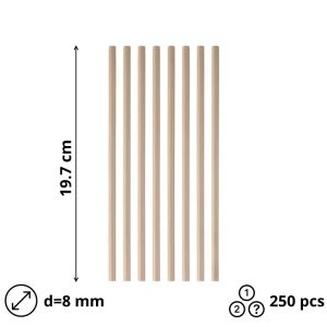 Slamke papirnate  l=197 mm d=8 mm kraft 100 kom/pak