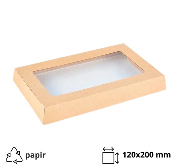 Poklopac raven za posudu OneClick 800 ml 120×200 mm [25 kom/pak]