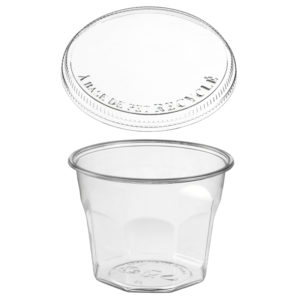 Posudica rPET Vintage 1500ml d=158mm h=120mm prozirna za deserte/voće/salatu za poklopcem (komplet)