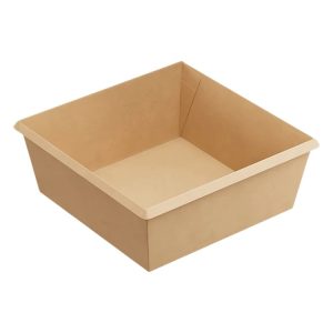 Papirnata posuda OneClick 1250 ml  165×165 mm, h=65 mm kraft, bez poklopca 50 kom