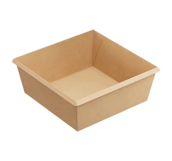 Papirnata posuda OneClick 1250 ml  165×165 mm, h=65 mm kraft, bez poklopca 50 kom