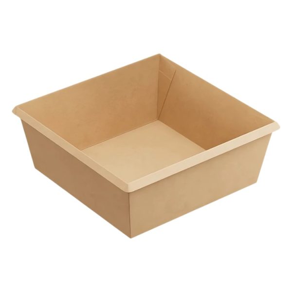 Papirnata posuda OneClick 1250 ml  165×165 mm, h=65 mm kraft, bez poklopca 50 kom