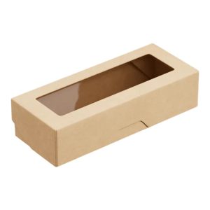 Papirnata posuda s prozorom OneBox 500 ml 70x170x40 mm kraft 25 kom