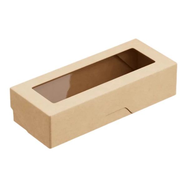 Papirnata posuda s prozorom OneBox 500 ml 70x170x40 mm kraft 25 kom