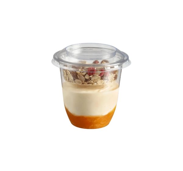 Posudica PET 185ml d=76mm h=72mm prozirna za deserte/voće/salatu za poklopcem (komplet)