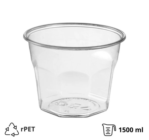 Posudica rPET Vintage 1500 ml d=158 mm h=120 mm prozirna 75 kom