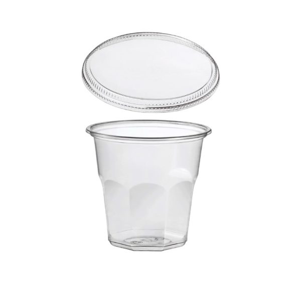 Posudica rPET Vintage 700ml d=119mm h=111mm prozirna za deserte/voće/salatu za poklopcem (komplet)