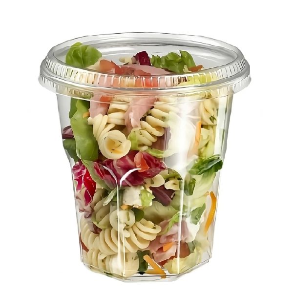 Posudica rPET Vintage 700ml d=119mm h=111mm prozirna za deserte/voće/salatu za poklopcem (komplet)