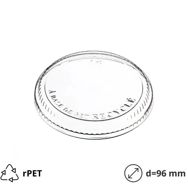 Poklopac rPET za posudico Vintage 300 ml d=96 mm h=13 mm 50 kom