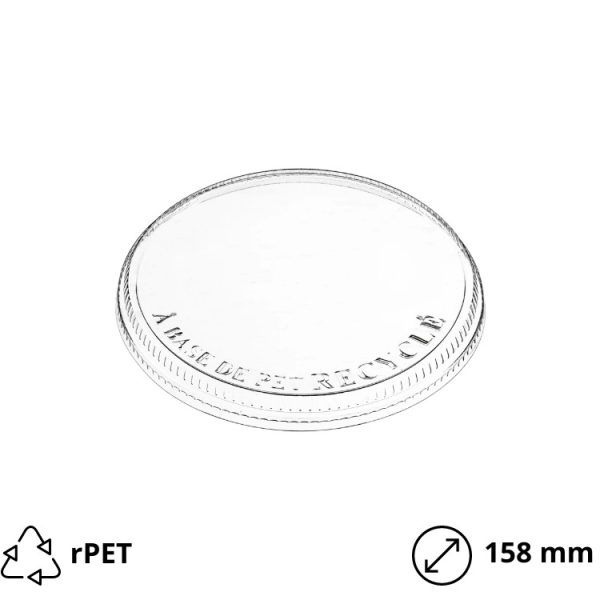 Poklopac rPET za posudico Vintage 1500 ml d=158 mm h=13 mm 75 kom