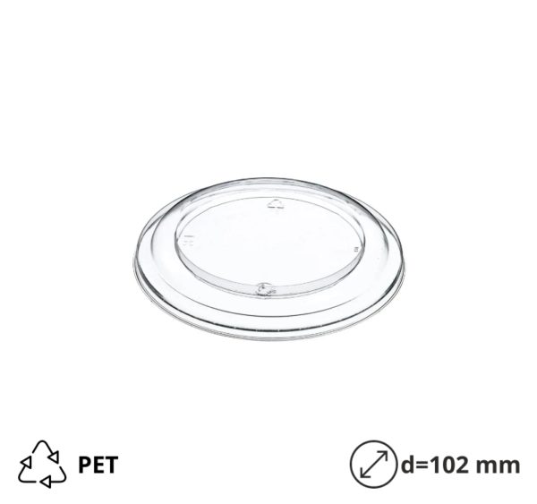 Poklopac rPET za posudico 300-330/440 ml d=102 mm h=13 mm 60 kom