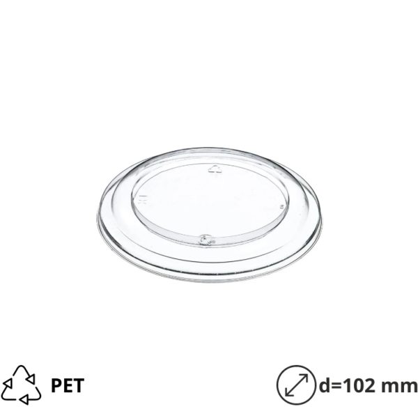 Poklopac rPET za posudico 300-330/440 ml d=102 mm h=13 mm 60 kom