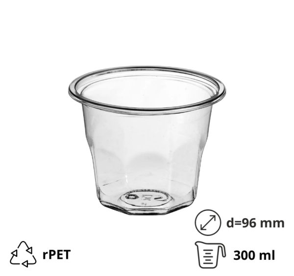 Posudica rPET Vintage 300 ml d=96 mm h=75 mm prozirna 50 kom