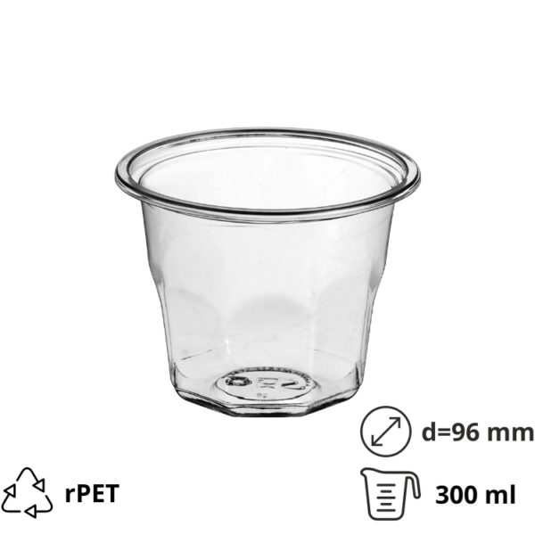 Posudica rPET Vintage 300 ml d=96 mm h=75 mm prozirna 50 kom