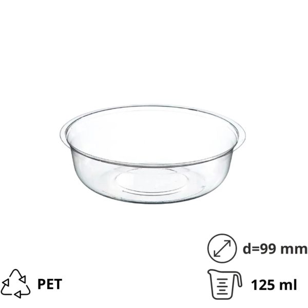 Posudica-razdjelnika PET d=99 mm h=24 mm prozirna 100 kom
