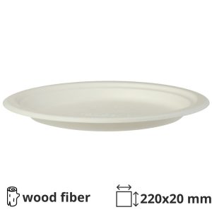 Tanjur BIO d=220 mm h=20 mm bijela 50 kom