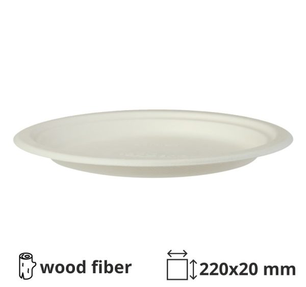 Tanjur BIO d=220 mm h=20 mm bijela 50 kom