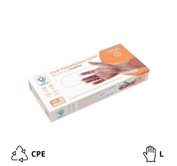 Rukavice CPE bez pudera 100 kom/pak L
