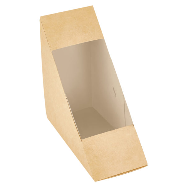 Sendvič posuda s prozorom ECO SANDWICH 130x130x60 mm kraft (50 kom/pak)