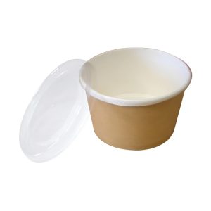 Papirnata posuda za poklopcem ECO 520 ml d=110 mm h=84,5 mm kraft, komplet (50 kom)