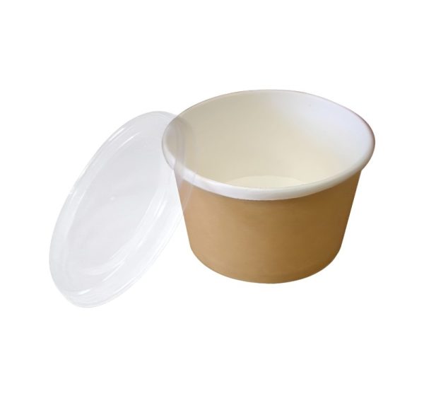 Papirnata posuda za poklopcem ECO 520 ml d=110 mm h=84,5 mm kraft, komplet (50 kom)