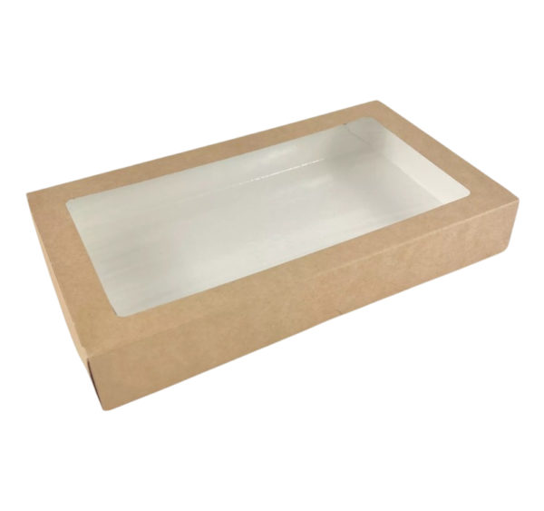 Papirnata posuda  s prozorom ECO TABOX 1450 ml 260x150x40 mm kraft [12 kom/pak]