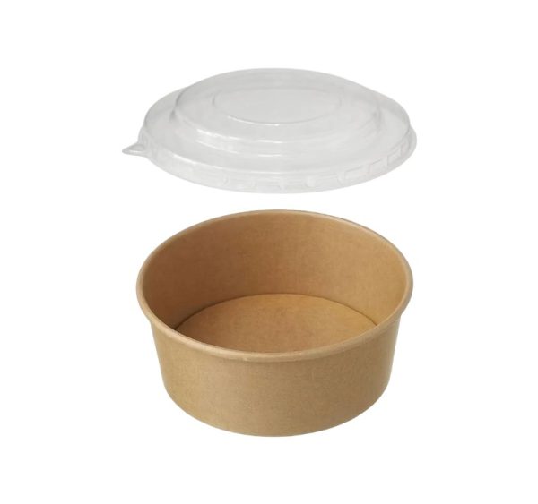 Papirnata posuda za poklopcem 1000 (1100) ml d=185 mm h=60 mm, kraft, 50 kom (komplet)