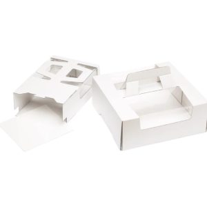 Kutija za torte s ručkom in prozorom 300х300х120 mm bijela [10 kom/pak]